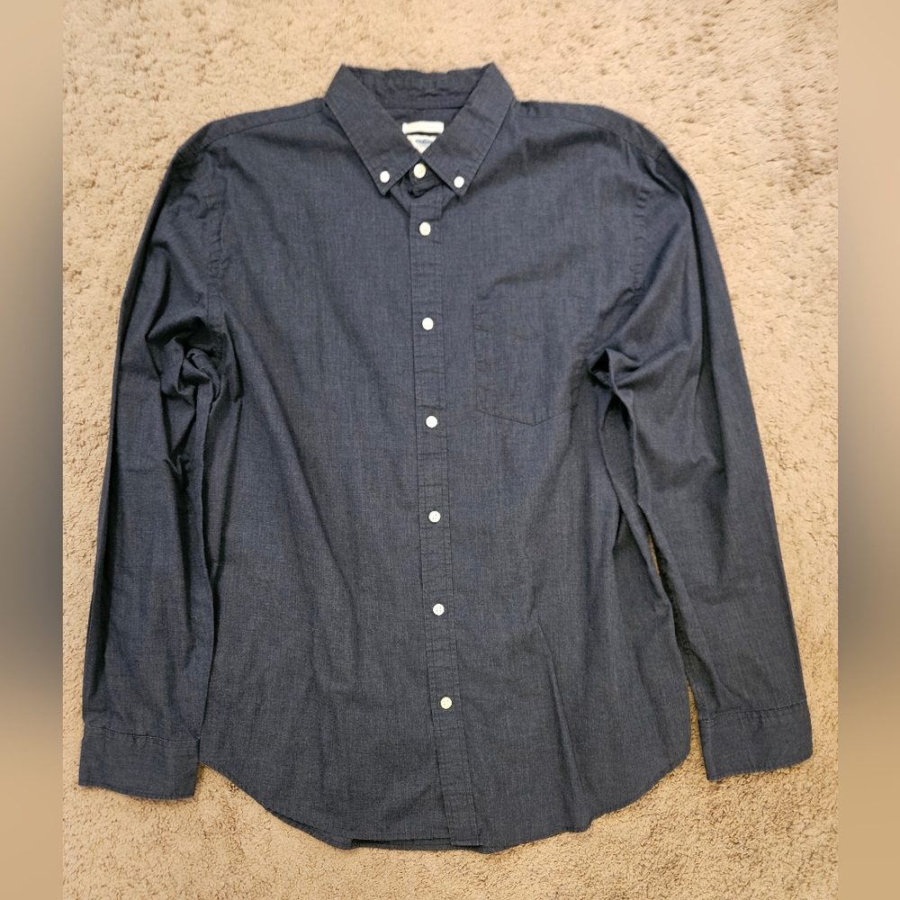 Old Navy Men's Dark Blue Casual Button-Down Shirt